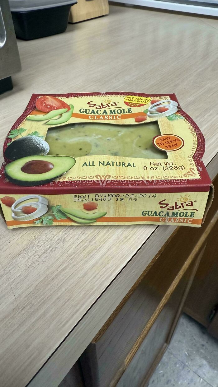 "Found In The Break Room Fridge At Work. It’s Still Green"