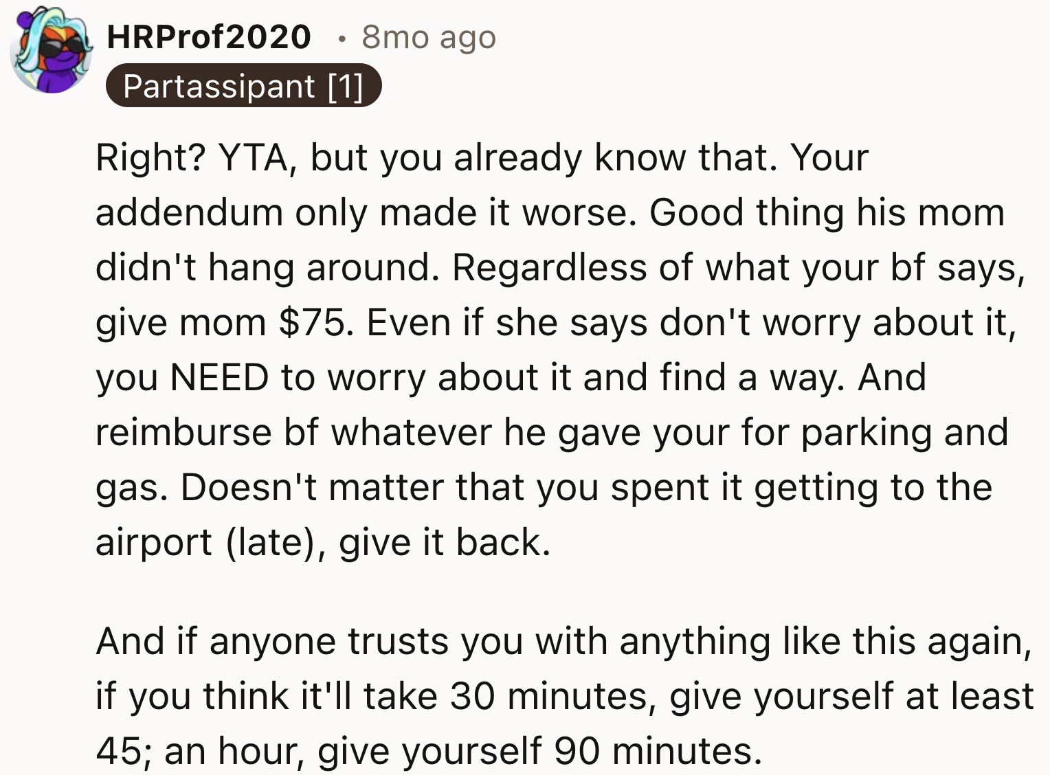 It's Good His Mom Didn't Hang Around