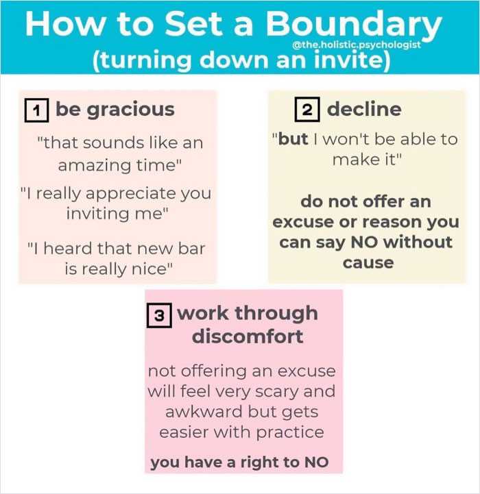13. How to set a boundary or turn down an invite