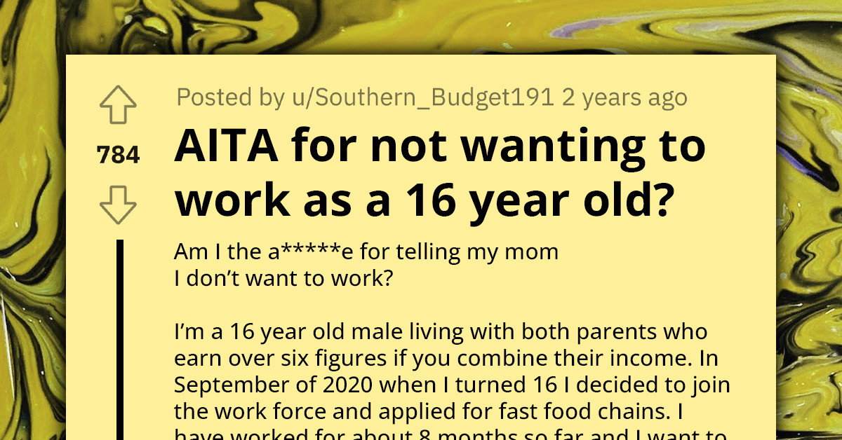 Stressed-Out 16 Y.O. Wants to Take a Break from Work, Mom Says No