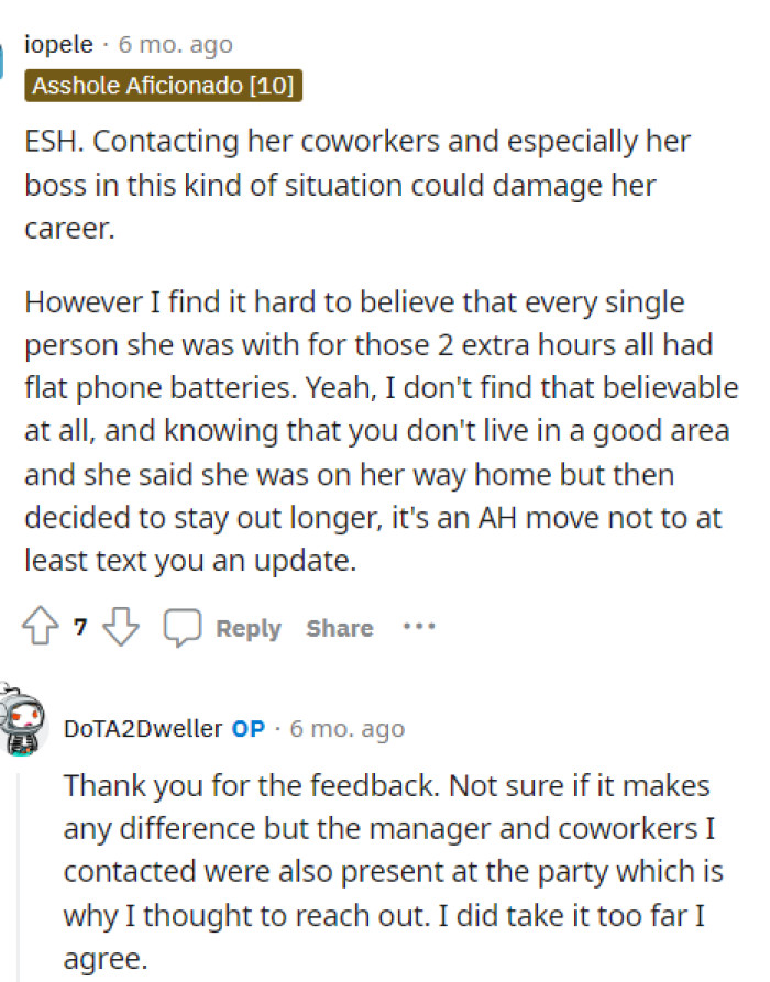 Many people even pointed out that his reaching out to her employer could potentially damage her career.