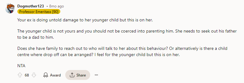 The Younger Child Is Not Yours and You Should Not Be Coerced into Parenting Him