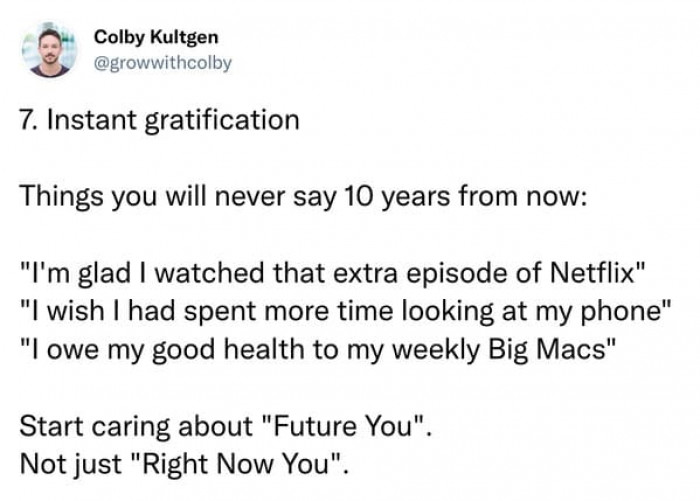 Instant gratification