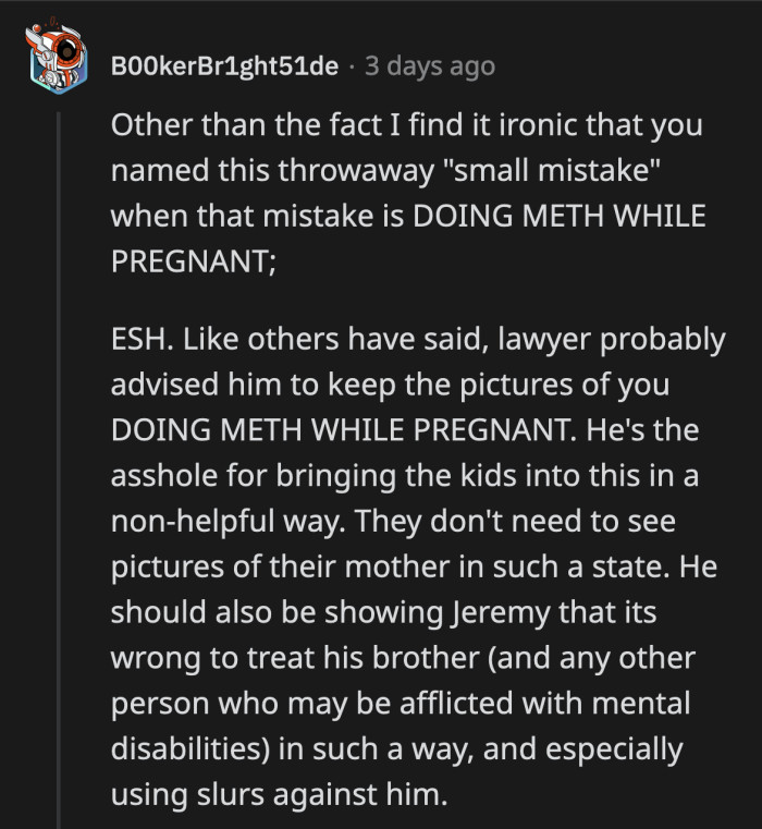 OP's ex-husband has to educate their older son about not using slurs. He detonated a bomb and isn't cleaning the mess.