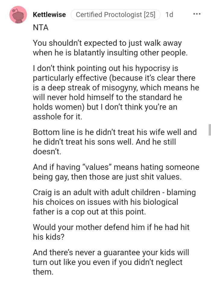 Pointing out his hypocrisy is not particularly effective