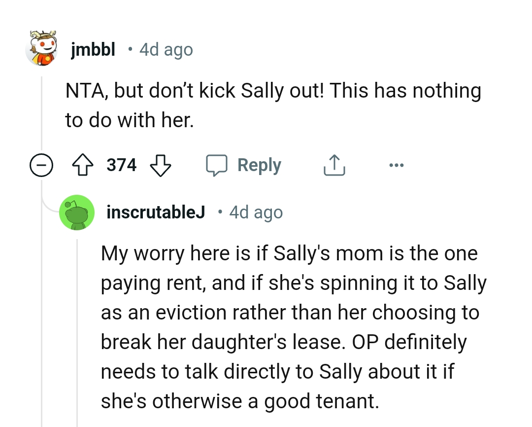 This had nothing to do with Sally