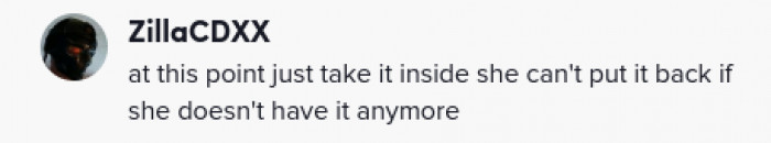 She can't put it back