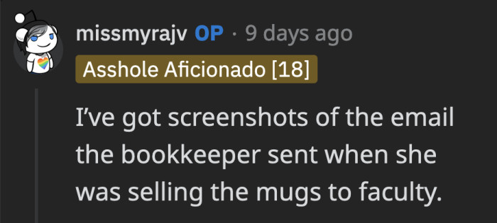 Paper trail is OP's new best friend.