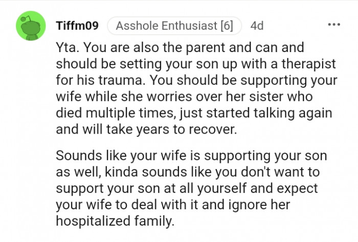 You should be supporting your wife