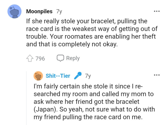 They are enabling her theft