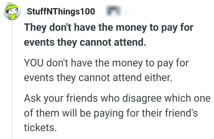 The OP shouldn’t have the money to pay