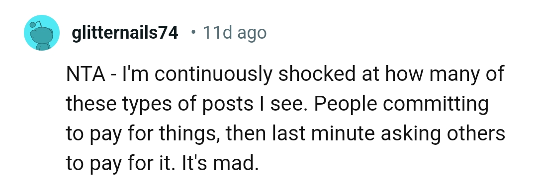 People who commit to pay for things