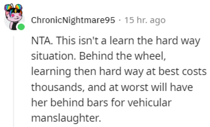 You don't want to learn that the hard way