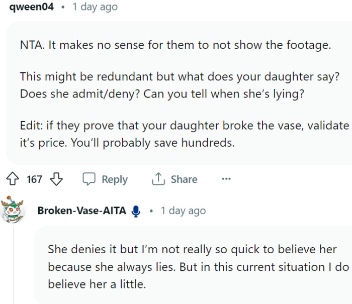 Someone asked and OP responded: