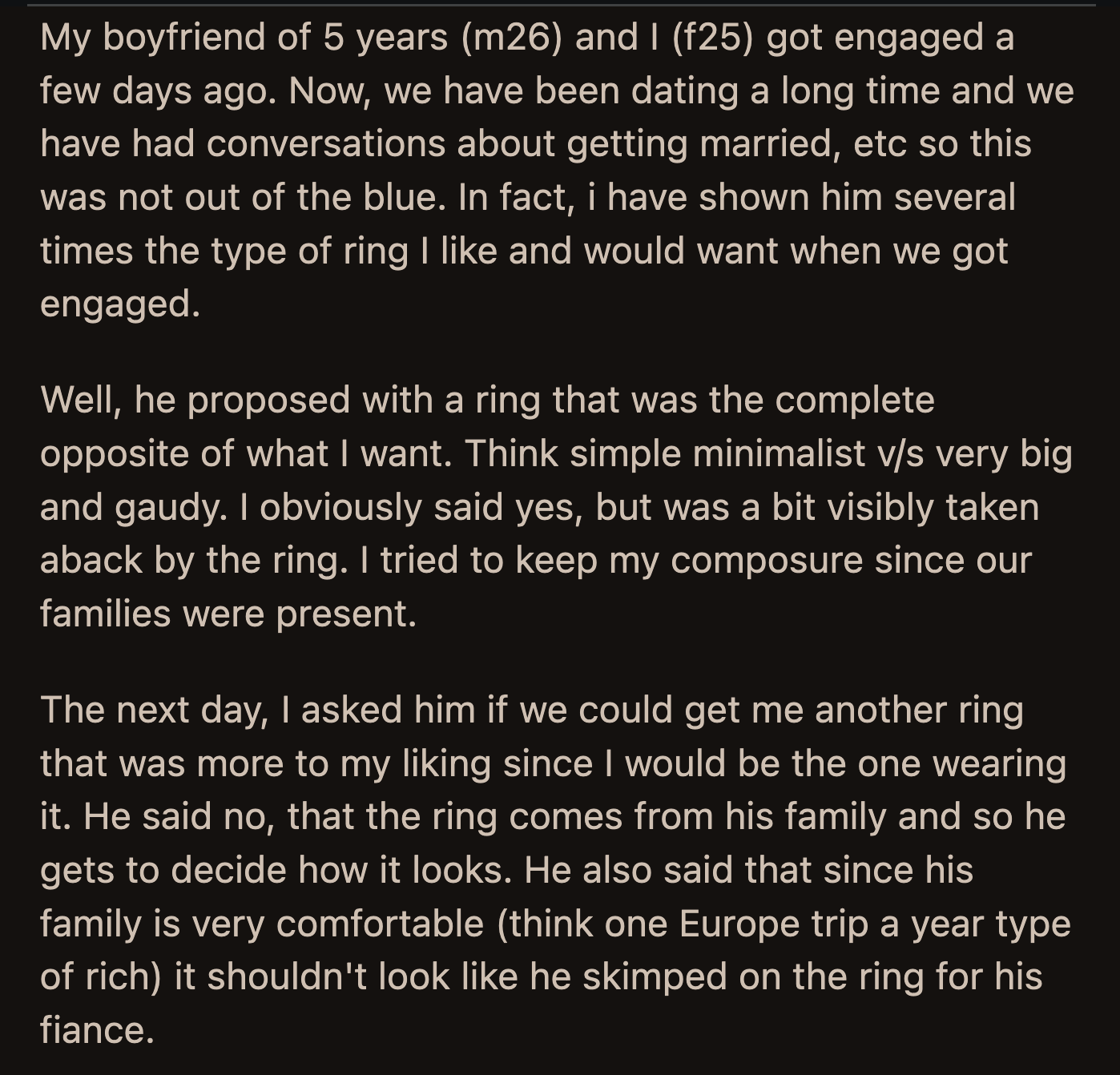 OP was confused about why they couldn't just buy a second ring.
