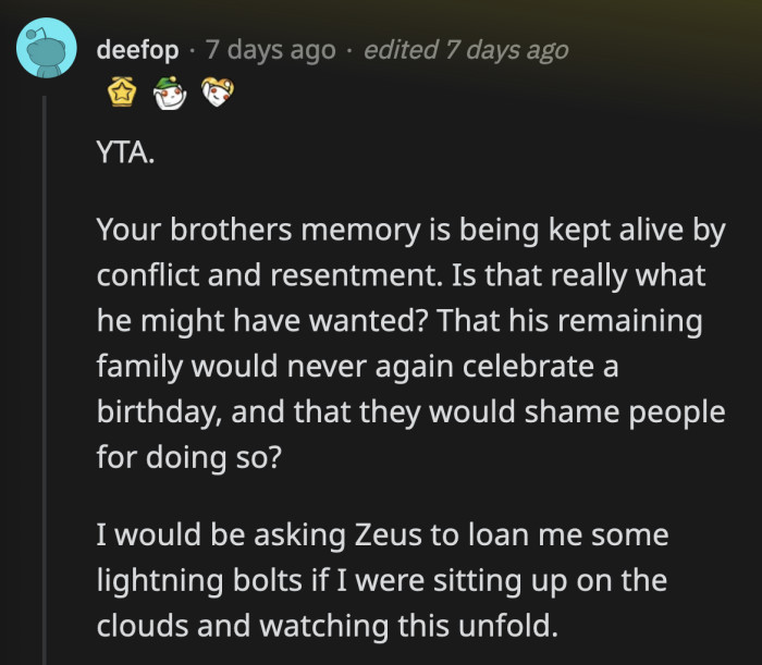 Her husband's anger and disappointment at OP's lack of empathy should be enough to clue her in that something is wrong with this twisted family tradition