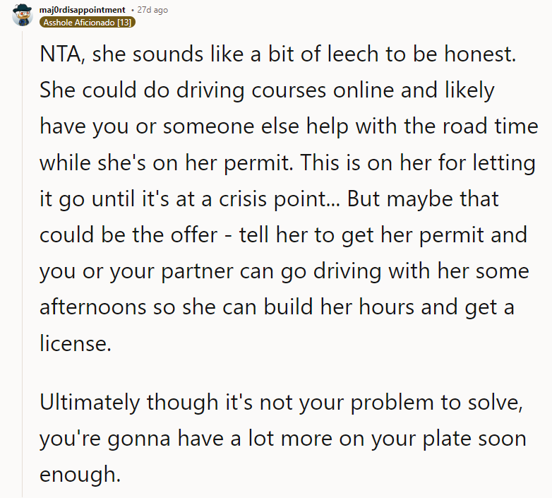 This Is on Her for Letting It Go Until It's at a Crisis Point...