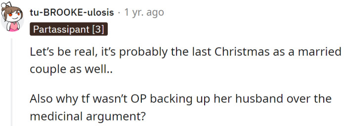 A Reddit user was curious why the OP didn't stand up for her husband