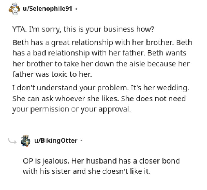 It's Her Wedding and She Can Ask Whoever She Likes