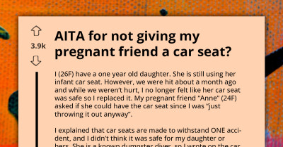 Woman Branded Selfish For Refusing To Give Accident-Damaged Car Seat To Pregnant Friend