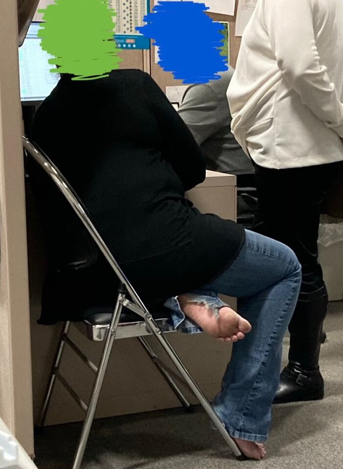 "Coworker Walks Around The Office Barefoot"