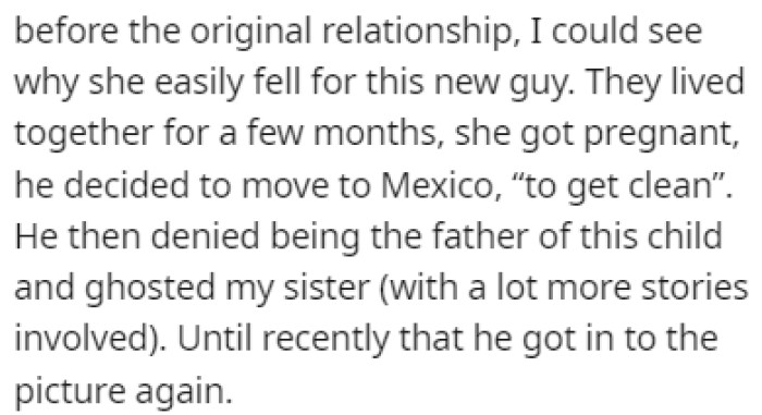 The sister's fiancé went to Mexico 