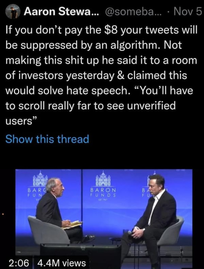 Things are changing, and it seems like people are not here for it. Elon is a different breed, but we already knew that.