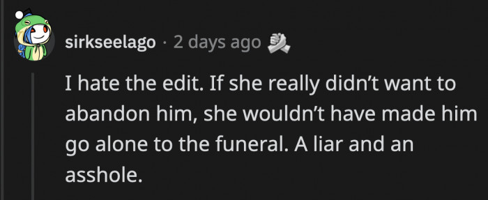 OP thought the edit would make people side with her, but it just made her look like a short-sighted liar.