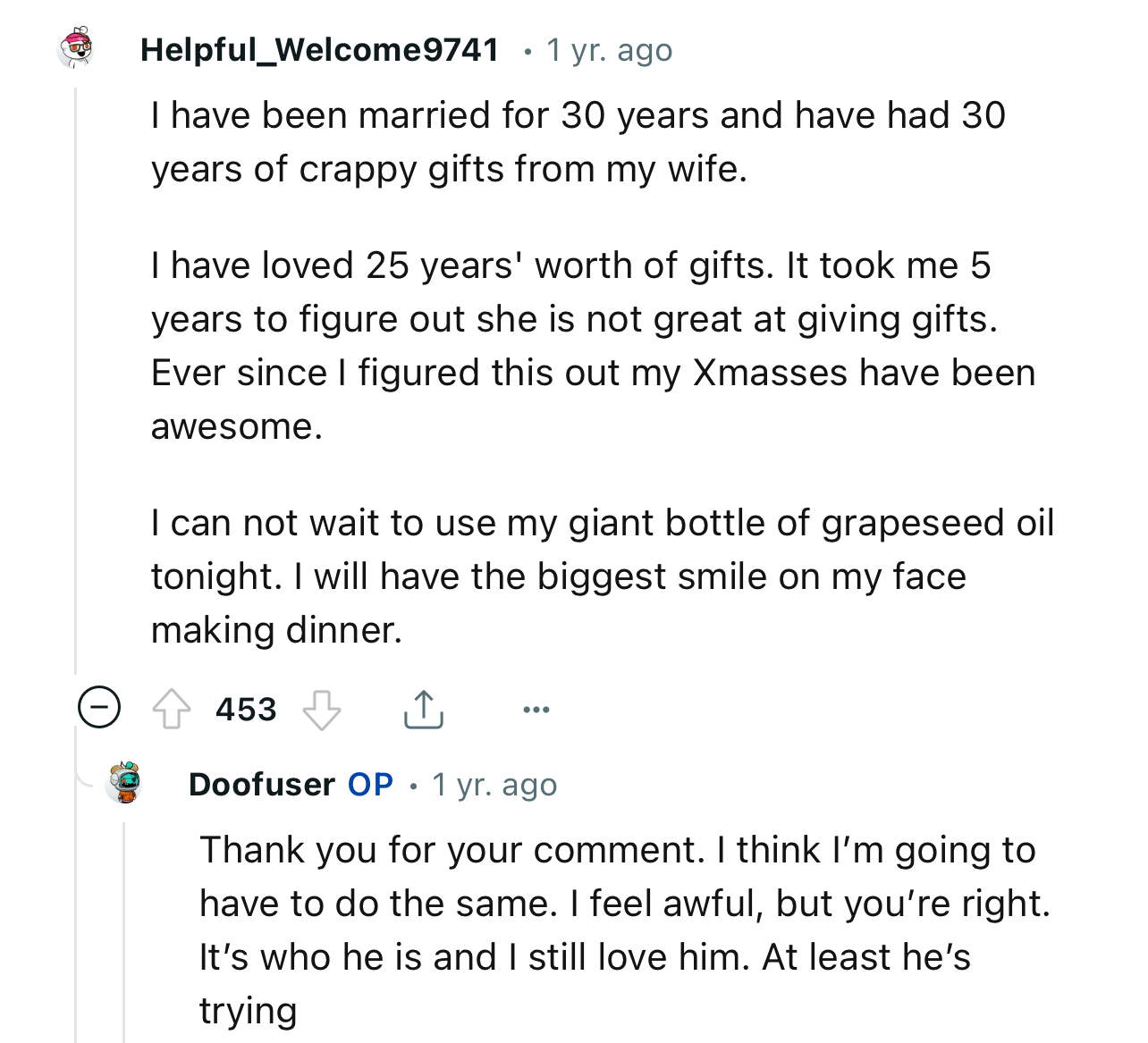 This Is a Wholesome Comment. A Lot to Learn from Someone Who Has Been Married for 3 Decades