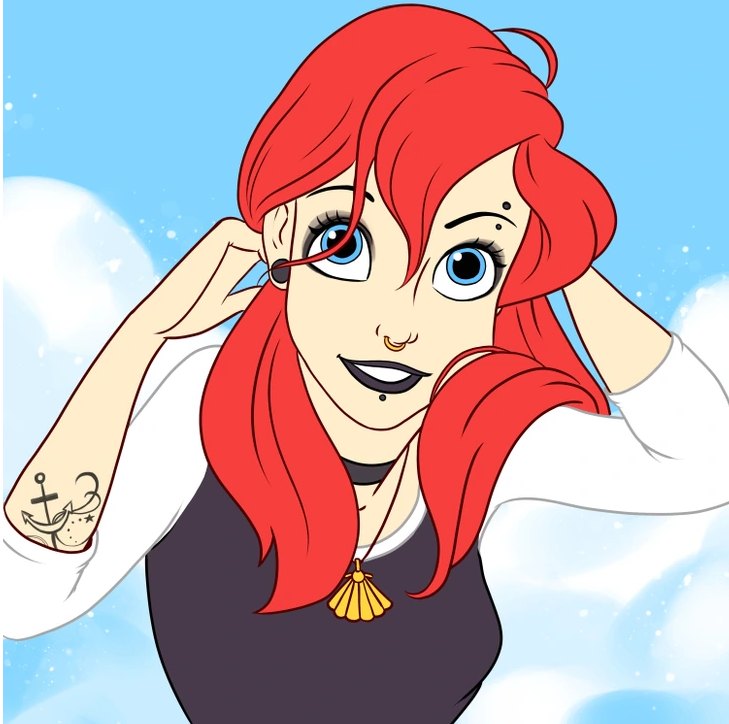 3. Ariel would transform into the ultimate sailor adorned with marine-themed tattoos.