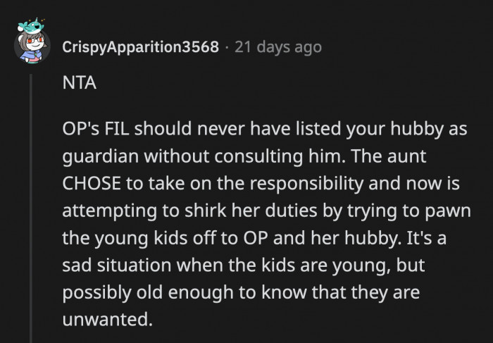 It was hypocritical of her to say that OP's husband is an embarrassment for turning away his own relatives when she is doing the same thing