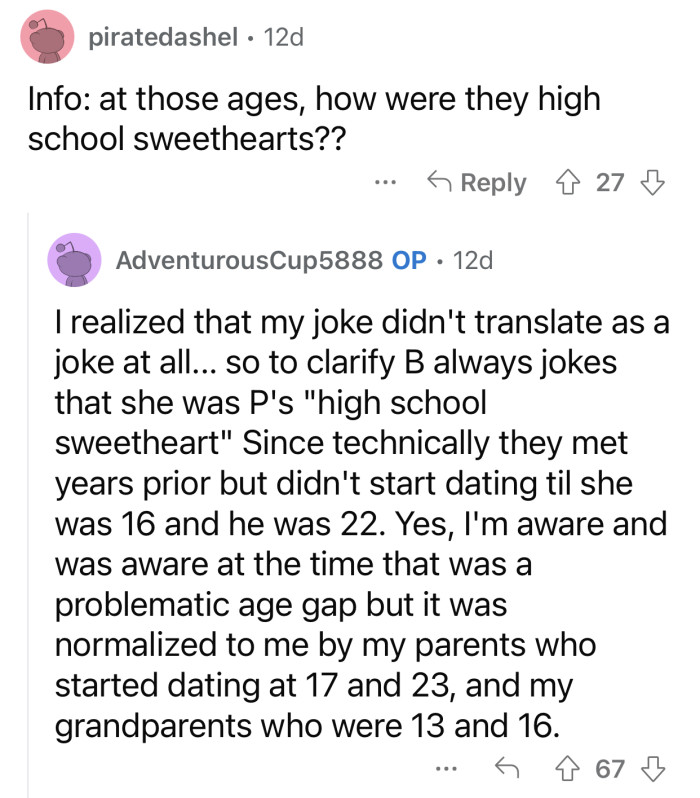 There is a huge age gap between OP's brother and the ex-wife.