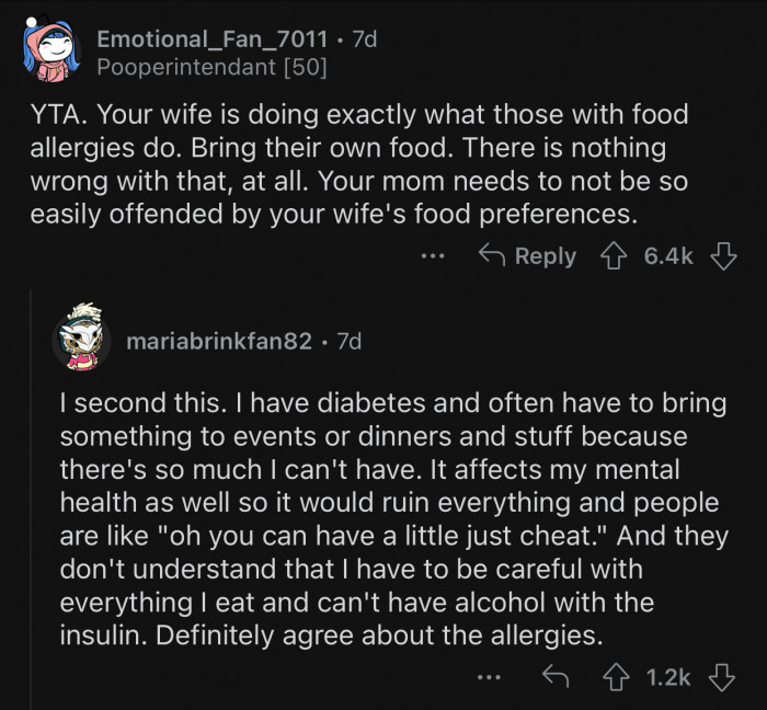 The OP's mom shouldn't be offended by someone's preference.