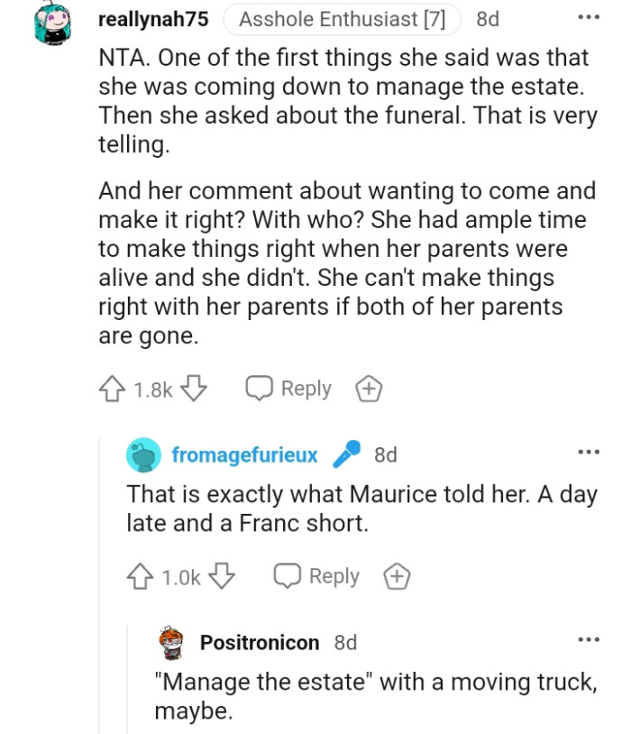 She can't make things right again