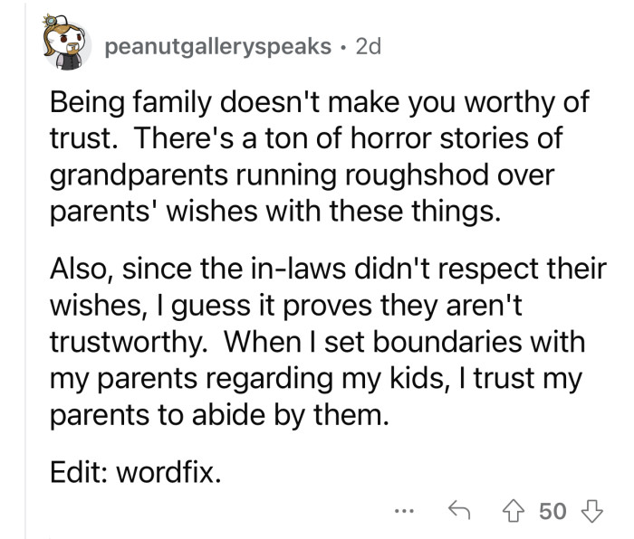 You can't trust your family blindly.
