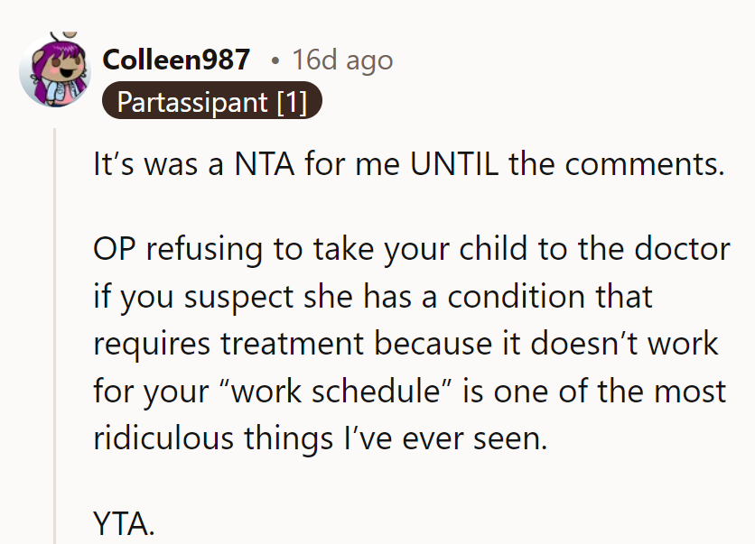 Mary was in the clear until the medical neglect issue arose. Prioritize the child's health first.