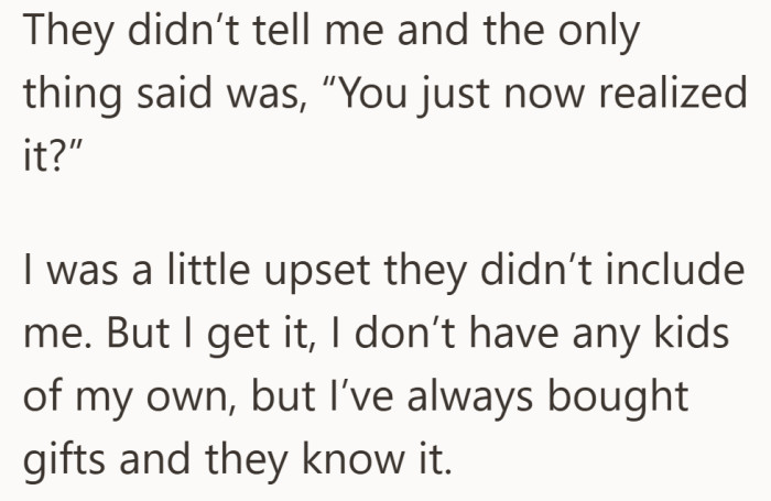 Her siblings brushed it off, but the comment made it clear she had been out of the loop for a while.