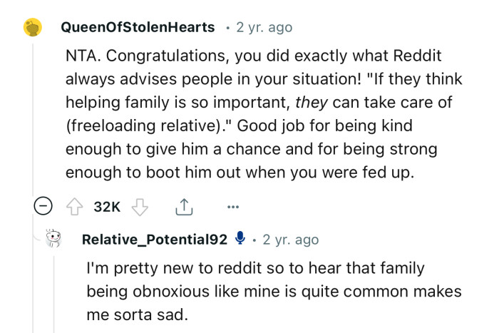 “Good Job for Being Kind Enough to Give Him a Chance and for Being Strong Enough to Boot Him Out When You Were Fed Up.”