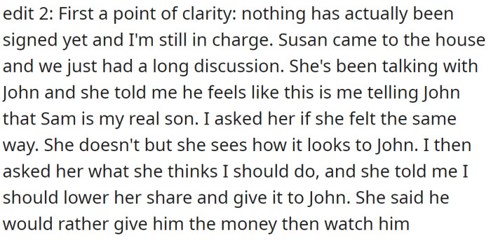 OP said that nothing was final, it was more a proposition: