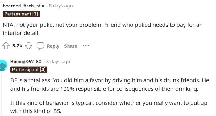 Ultimately, people jumped into the comments to tell her that she's not the antagonist (NTA) in this situation. His friends are his responsibility.