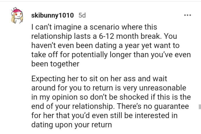 Taking off for far longer than they've been together