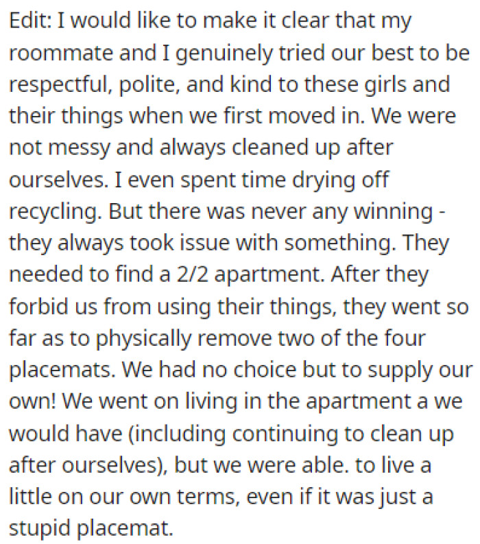 OP Had to Provide an Edit to the Story in Order to Further Explain Some Things