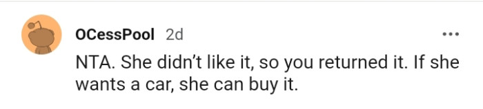 She Wants a Car; She Buys It