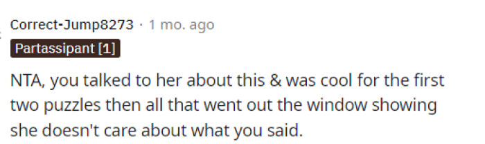 This is absolutely showing that she doesn't care but maybe she doesn't think it's as big of a deal. He should talk to her again/
