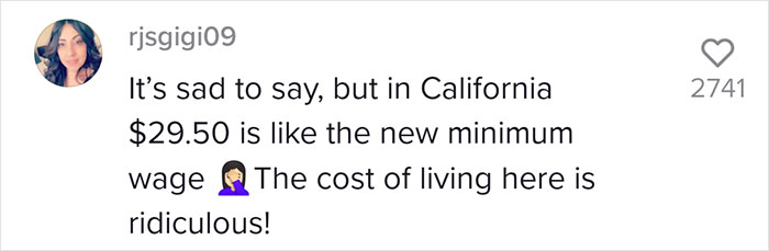 I think it's important to note that we don't know where she lives or how long she's been with the company.