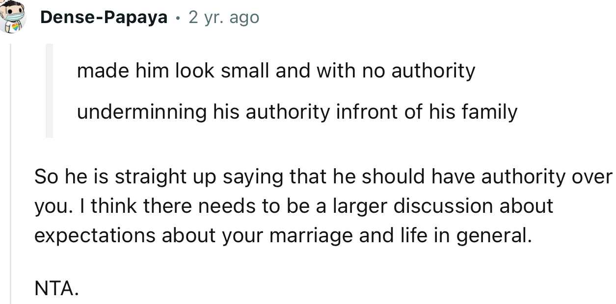 “ I think there needs to be a larger discussion about expectations regarding your marriage and life in general.”