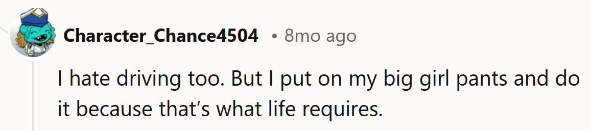 She needs to put her big girl pants on.