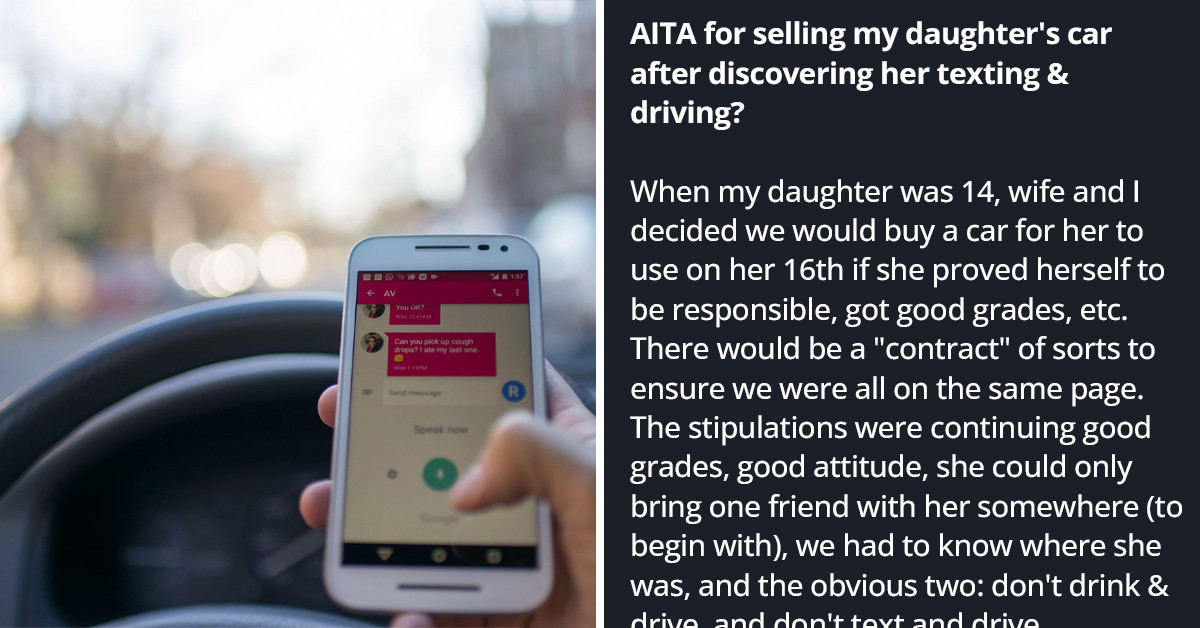 Parents Punish Their Daughter For Texting And Driving By Selling Her Car