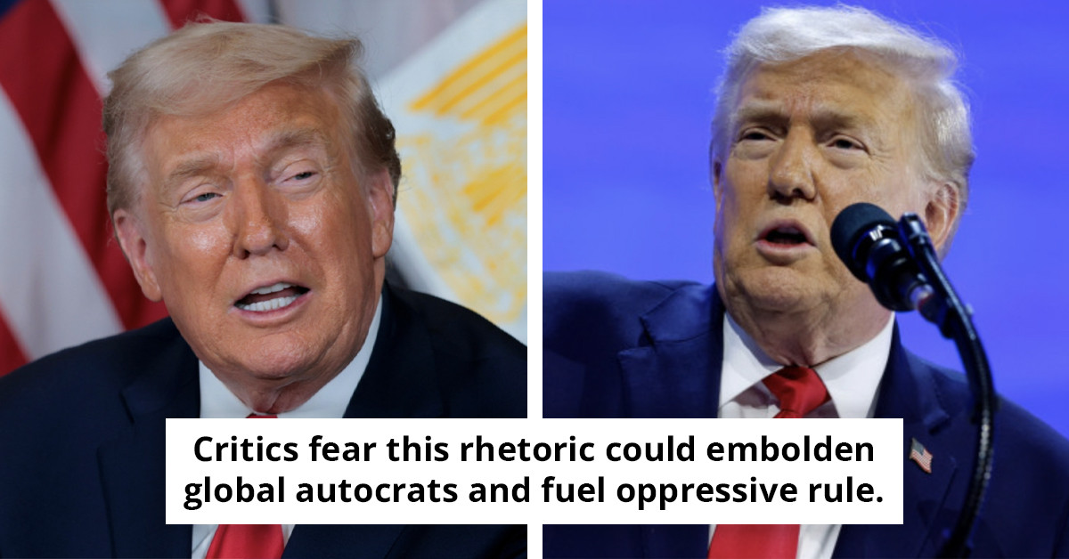 Donald Trump confidently states, 'at times, a dictator is necessary' during his second address at Davos.