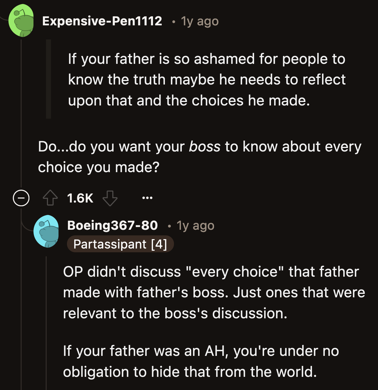 Redditors on OP's side said she had no responsibility to sugarcoat her dad's questionable parenting.